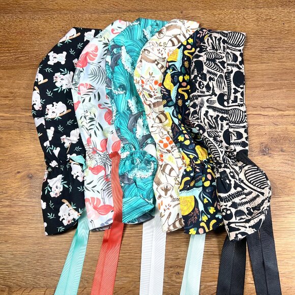 NWOT 6 Ponytail scrub caps bundle scrub hat surgical cap ponytail scrub … - Picture 1 of 16